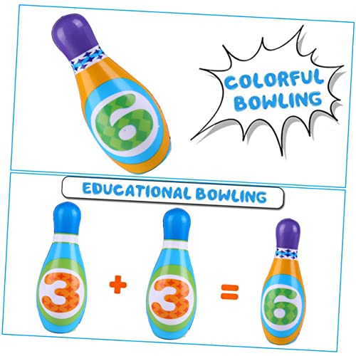 Mini PU Solid Bowling Pins Balls for Indoor Outdoor Play Sports for Interaction and Beginner Bowling Training