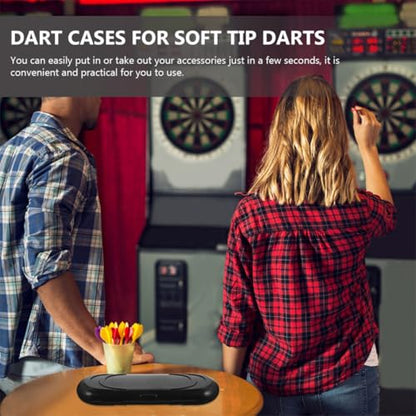 VICASKY Portable Darts Storage Case 3pcs, Lightweight Oval Plastic Carrying Box for Soft Tip Darts, Compact Travel Organizer with Reusable Hard Shell for Casual Activities
