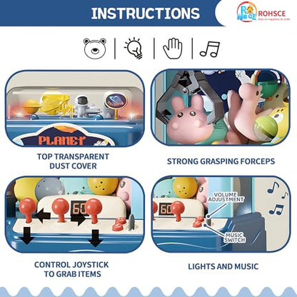 Claw Machine for Kids – Large Toy Claw Machine with Music Lights, Vending Machine Toy for Boys Girls, Includes Toys Inside, USB Rechargeable Candy Claw Game Machine for Kids Ages 4-12 - style: Large Space Explorer