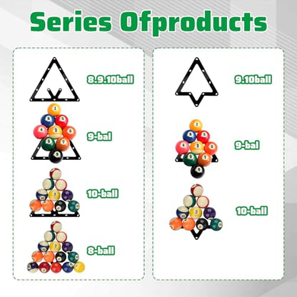 4 Pcs Magic Ball Rack 8-Ball, 9-Ball & 10-Ball Ball Billiards Triangle Rack Sheet Billiards Balls Holder Triangle Cue Accessorie