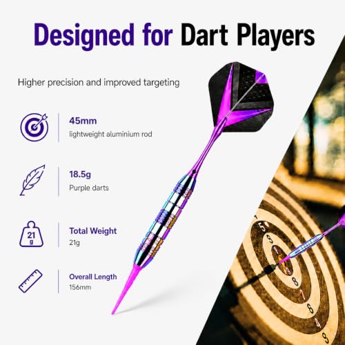 Soft Tip Darts Set - 3 Pack 2BA Darts Plastic Tip with Aluminum Shafts, 12 Tips, 9 Flights, 12 O Rings and Case for Electronic Dart Boards, Adults、Beginners & Pro Players