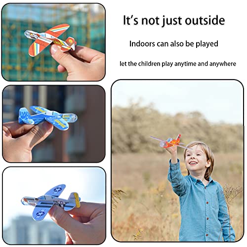 Manmel 50 Pcs Foam Gliders Planes Toys for Kids, Paper Airplane, Party Favors Goodie Bag Stuffers, Outdoor Flying Toys, Bulk for Classroom Prizes Boys and Girls