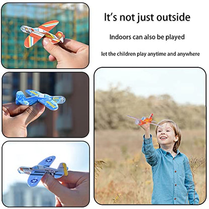 Manmel 50 Pcs Foam Gliders Planes Toys for Kids, Paper Airplane, Party Favors Goodie Bag Stuffers, Outdoor Flying Toys, Bulk for Classroom Prizes Boys and Girls