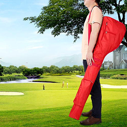 Small Golf Bag for A Few Clubs, Lightweight Golf Sunday Bag, Par 3 Travel Bag, Practice Travel Bag with Carry Shoulder Strap - color: Red