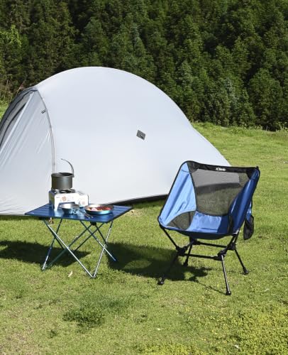 iClimb Ultralight Compact Camping Folding Table with Carry Bag (Blue - S) - color: Blue, size: Small