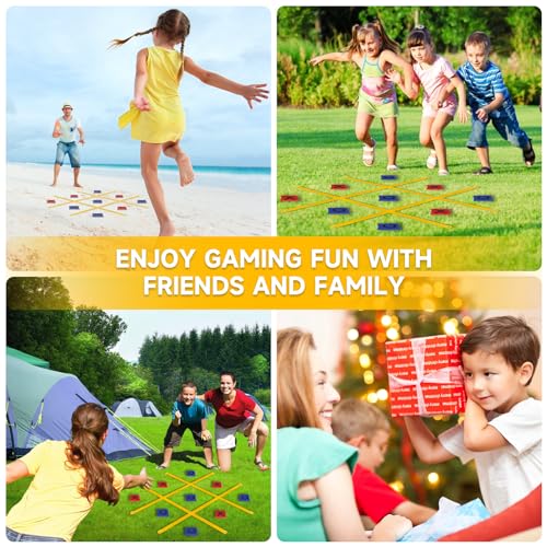 VANPET Giant Tic Tac Toe Bean Bag Toss Games for Kids Adults Family, Large Outside Lawn Yard Backyard Carnival Field Day Game, Beach Picnic Camping Birthday Party Family Reunion Games