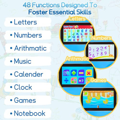 Kids Laptop, Color Screen Educational Laptop with 48 Learning Modes, Laptop for Kids Ages 5+ - style: WHITE