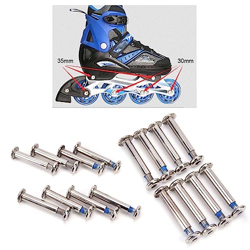 10 Pack Inline Skates Wheel Mounting Screws and Bolts Set Roller Skating Brake Mount Screw Bolt Kit for Roller Blade Wheels Replacement Adjustable Inline Skate Roller Hockey Wheels Repair