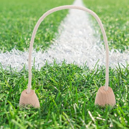 5pcs Cotton Rope Croquet Wickets with Wood Base, Family-Friendly Outdoor Croquet Equipment for Backyard and Park Leisure Games