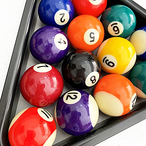 Billiard Ball Set Mini Size 1-1/2 Inch Pool Balls Set Complete 16 Balls Set American Style Resin Balls Pool Table Accessories