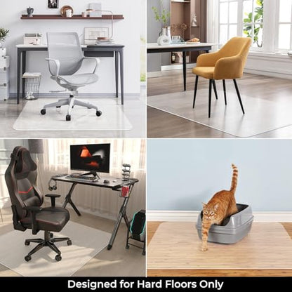 Chair Mat for Hard Wood Floors - Heavy Duty Floor Protector - Easy Clean (47''×47'') - size: 47" x 47" Rectangle (1pc)