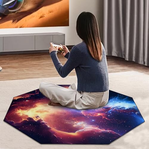 USTIDE Large Computer Gaming Chair Mat Nonslip Rubber Desk Chair Mat Noise Reducing Office Gaming Floor Mat - color: Starry Sky