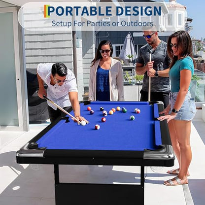 Garvee 7 Billiards Table, Adults Folding Billiards Tables, Portable Pool Table, Pool Tables Set