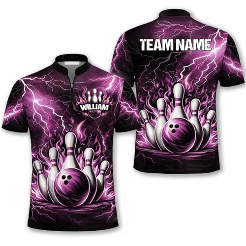 GABITA Personalized Bowling Jerseys for Men, Custom Bowling Shirts, Funny Bowling Shirts Gift for Bowler Team Player - color: A33