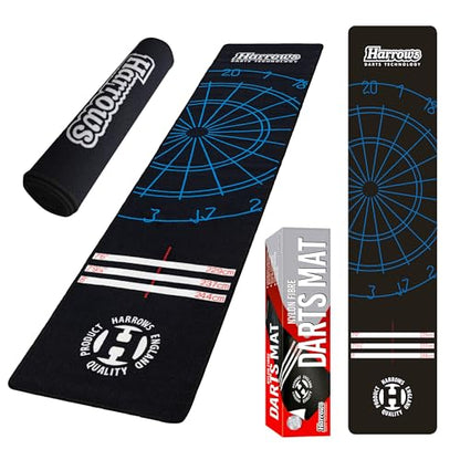 Harrows Darts Mat with Oche I Floor Protection I Non Slip I Professional Darts Mat Rubber Backing
