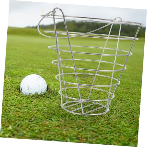 Metal Golf Ball Basket with Handle Iron Storage Container Holds Balls for Driving Ranges Clubs Practice Sessions and Home Use