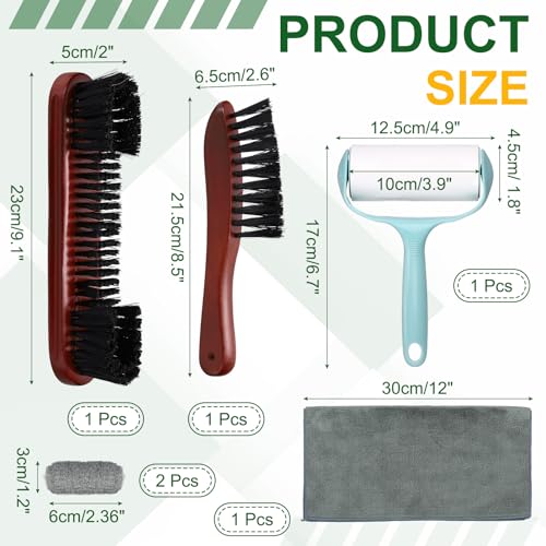 PATIKIL Pool Table Cleaning Brush, Billiard Felt Cleaner Accessory Wooden Pool Brush, Cleaning Cloth, Sticky Lint Roller - color: Wine Red
