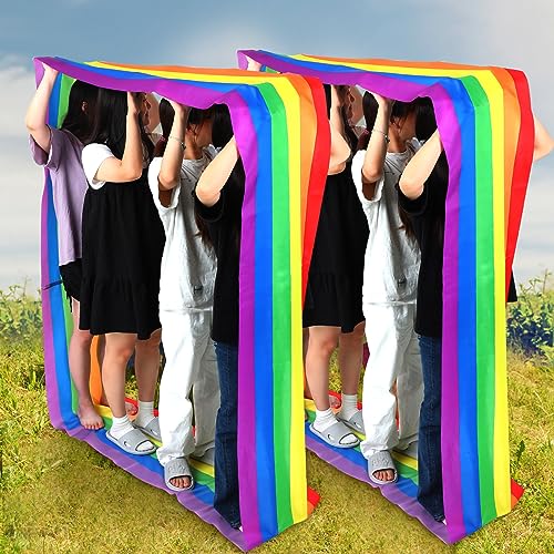 Liliful 4 Pcs Team Building Games Group Learning Activity Playing Run Mat Colorful Carnival Field Day Mat for Boys Girls Adults Indoor Outdoor Race Games Office Backyard Party