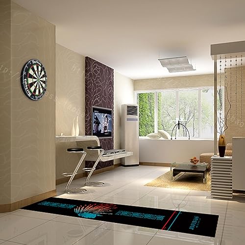 OVARIA Non-Slip Dart Carpet Rubber Dart Floor Mat, Rubber Stable Protection Carpet, Dart Training Carpet with Throwing Line, Suitable for All Darts