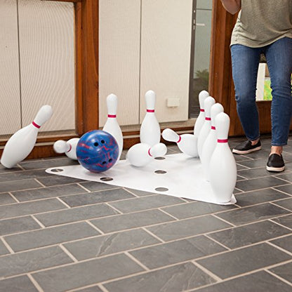 Champion SportsWeighted Foam Bowling Pin Set - color: White, size: 10 Pin Set (With Plastic Ball)