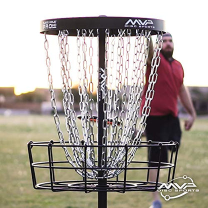 MVP Disc Sports Black Hole Pro HD 24-Chain Portable Disc Golf Basket Target