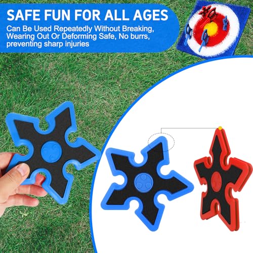 Throwing Axes Set for Axe Throwing Game Backyard, Safety Throw Plastic Axes Stars, Indoor Outdoor Hatchet Throwing Game Replacement Accessories Parts for Adults and All Ages - style: 8 Axes + 8 Stars