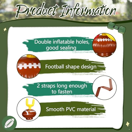 RoundFunny 4 Sets Football Goal Post Ring Toss Game Inflatable Toss Game Sport Include 4 Goal Post Hat and 12 Ring for Birthday Family Indoor Outdoor Sports Graduation Party Games Supplies
