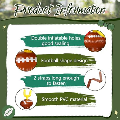 RoundFunny 4 Sets Football Goal Post Ring Toss Game Inflatable Toss Game Sport Include 4 Goal Post Hat and 12 Ring for Birthday Family Indoor Outdoor Sports Graduation Party Games Supplies