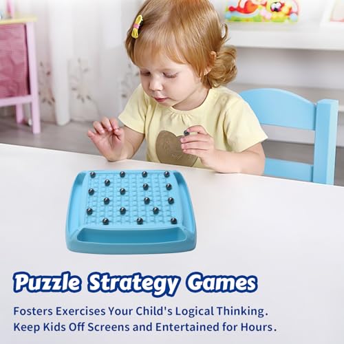 Magnet Game, Magnet Chess Game for Kids 8-12 with 28pcs, Magnetic Board Games for Kids and Adults, Gifts for Boys & Girls, 2-4 Players (Blue 28) - style: Blue 28