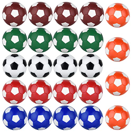 Coopay 24 Pieces 32mm Foosball Balls Table Multicolor Football Soccer Replacement Balls for Official Tabletop Game - color: multicolour pentagon