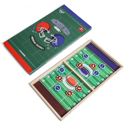 AIUAZA Football Fast Classic Ring Shooting Game Family Game Night with Friends Party Wooden Air Hockey Board Game for Adults Kids Tests Your Speed and Accuracy, 2 Players