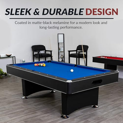 Hathaway Hustler Tournament Pool Table – Includes Cue Sticks, Billiard Balls, Automatic Ball Return – Perfect for Competitive Players and Family Games Room - size: 7-Feet