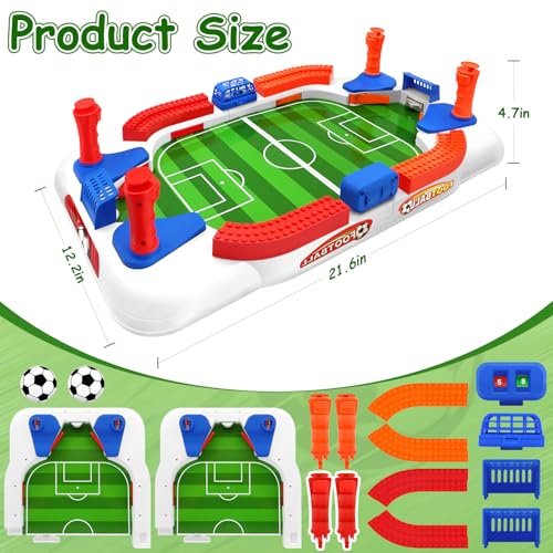 Mini Foosball Table Game for Kids, Soccer Board Game for 3 4 5 6 7 8-12 Year Old Boys, Pinball Interactive Birthday Christmas Sports Gifts for Home Party, Family, Playroom, Travel