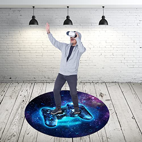 Generic Gaming Chair Mat for Hardwood Floor, Non-Slip Round Office Chair Mat, 47" Blue - color: Gaming 01
