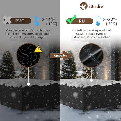 iBirdie Outdoor Patio Furniture Set Covers 84 x 64 inch fit 5 x 7 ft, 60, 62 inch Wide, 84, 83, 82 inch Long Outside Dining Table and Chairs, Waterproof Weatherproof Cover, Heavy Duty 600D - size: 84 x 64 x 28 inch