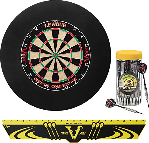 Viper Defender Backboard & Sisal/Bristle Steel Tip Dartboard Bundle - style: Deluxe