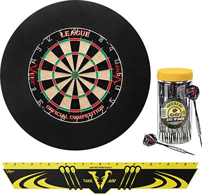 Viper Defender Backboard & Sisal/Bristle Steel Tip Dartboard Bundle - style: Deluxe