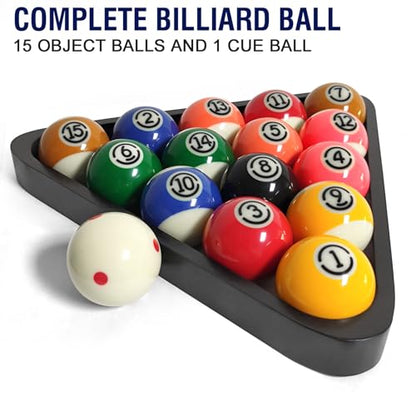 2-1/4" Pool Balls Billiard Set - 16 Resin Balls, Regulation Size & Weight, Complete Billiard Table Balls Set for Replacement, Pool Table Accessories & Billiards Pool Accessories
