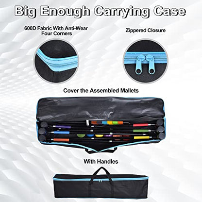 [6 Players]Premium Croquet Set for Families, BroWill Croquet Set with Carrying Bag for Yard Outdoor Lawn Backyard Games for Kids Adults All Ages, 35 Inch