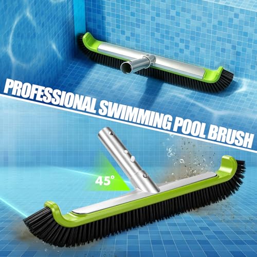 Pool Brush Head, Heavy Duty Scrub Brush with Upgraded Premium Nylon Bristles and Reinforced Aluminium Back for Cleaning Inground/Above Ground Swimming Pool, Walls, Bath Tub, Tiles & Floors.(Green) - color: Ultra Green