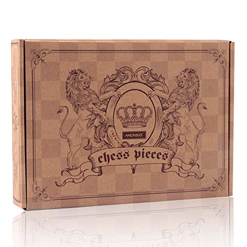 AMEROUS Chess Pieces, Chessmen with 3.75” King Height, Figure Figurine Chess Pawns for Chess Board Game - Pieces Only