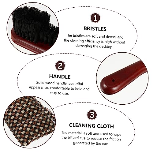 KESYOO Billiard Brush Set Pool Table Cleaner Cue Brush Snooker Table Tool Rail Kit for Billiard Pool Cloth