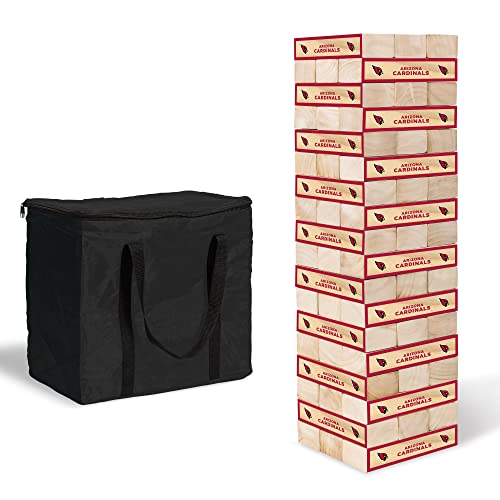 Wild Sports NFL Giant Stacking Wooden Blocks – Tumbling Tower Classic Family Game Stacks – Great Gift for Any Football Fan! - color: Arizona Cardinals