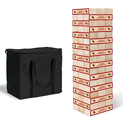 Wild Sports NFL Giant Stacking Wooden Blocks – Tumbling Tower Classic Family Game Stacks – Great Gift for Any Football Fan! - color: Arizona Cardinals