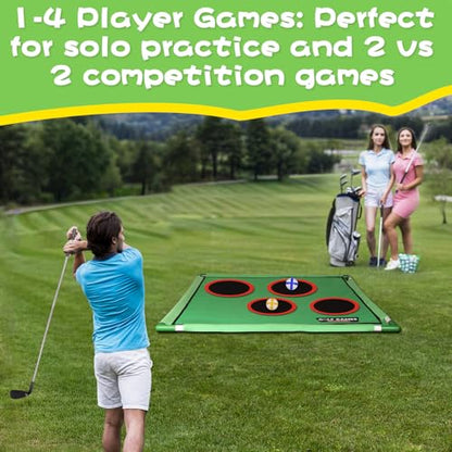 Golf Chipping Game for Outdoor Indoor: Backyard Golf Games for Adults & Golfers , Birthday Gifts for Men, Golf Set with 20 Sticky Balls, Putting Mat, Putter & Carry Bag, Golf Simulators for Home