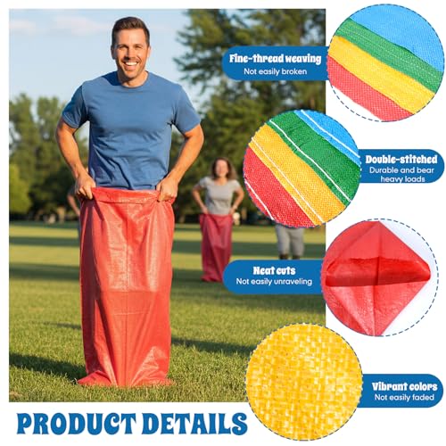 24 Pack Potato Sack Race Bags Large Size Race Bags for Family Activities Outdoor Games Sack Races Bag Reusable Vegetable Produce Bag for Adults Outdoor Sports Activities Tomato Storage