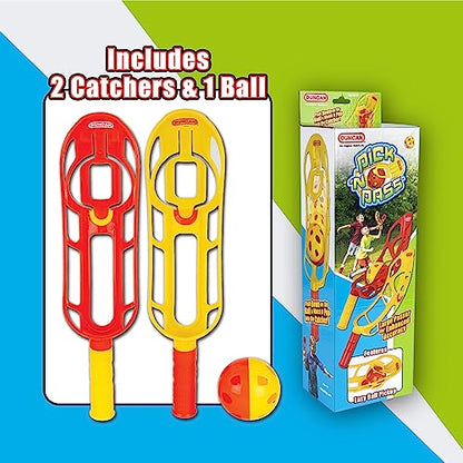 Duncan Toys Pick ’N Pass - Outdoor/Indoor Game Activities for Kids, Pop-Pass-Catch Ball Game w/Long Hurler, 2 Catcher and a Ball, Fun Outdoor Toy and Gift for Kids