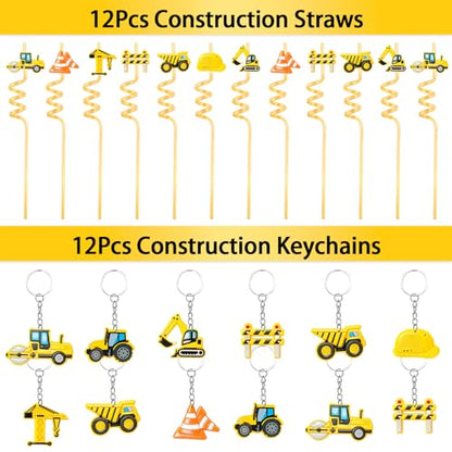 Construction Party Favors - for 12Guests, Construction Birthday Party Decorations Supplies, Construction Theme Toys for Goodie Bag Stuffer, Pinata Filler Gifts - style: Construction Party Favors