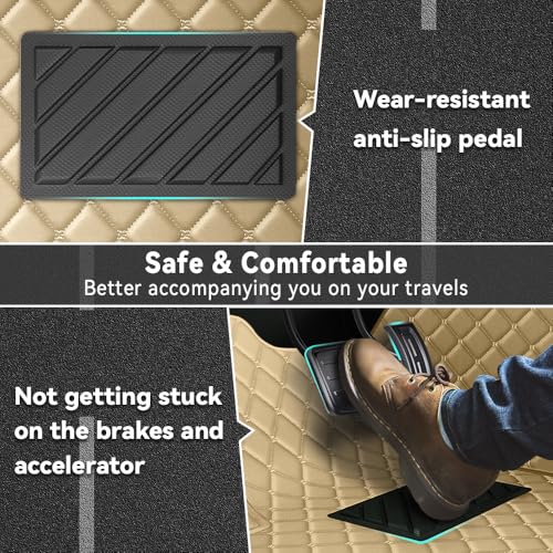 Car Floor Mats Fit for Dodge Dart 2013-2016 All Weather Durability Leather Car Floor Mats, Skidproof Pedal, Waterproof, Wear-reistant(Beige) - color: Beige