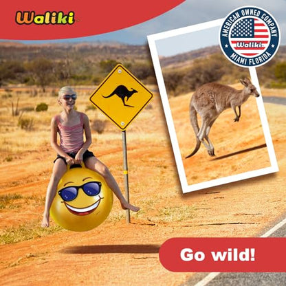 WALIKI Hopper Ball for Teens Ages 10-15 | Hippity Hop | Jumping Hopping Ball | Relay Races | 22” - color: Emoji 1, size: Ages: 10-15 (22")